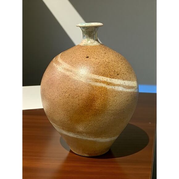 Cady Clay Works Seagrove NC Stoneware Bottle Vase-Studio Pottery-Bottle-Rustic - Picture 3 of 8